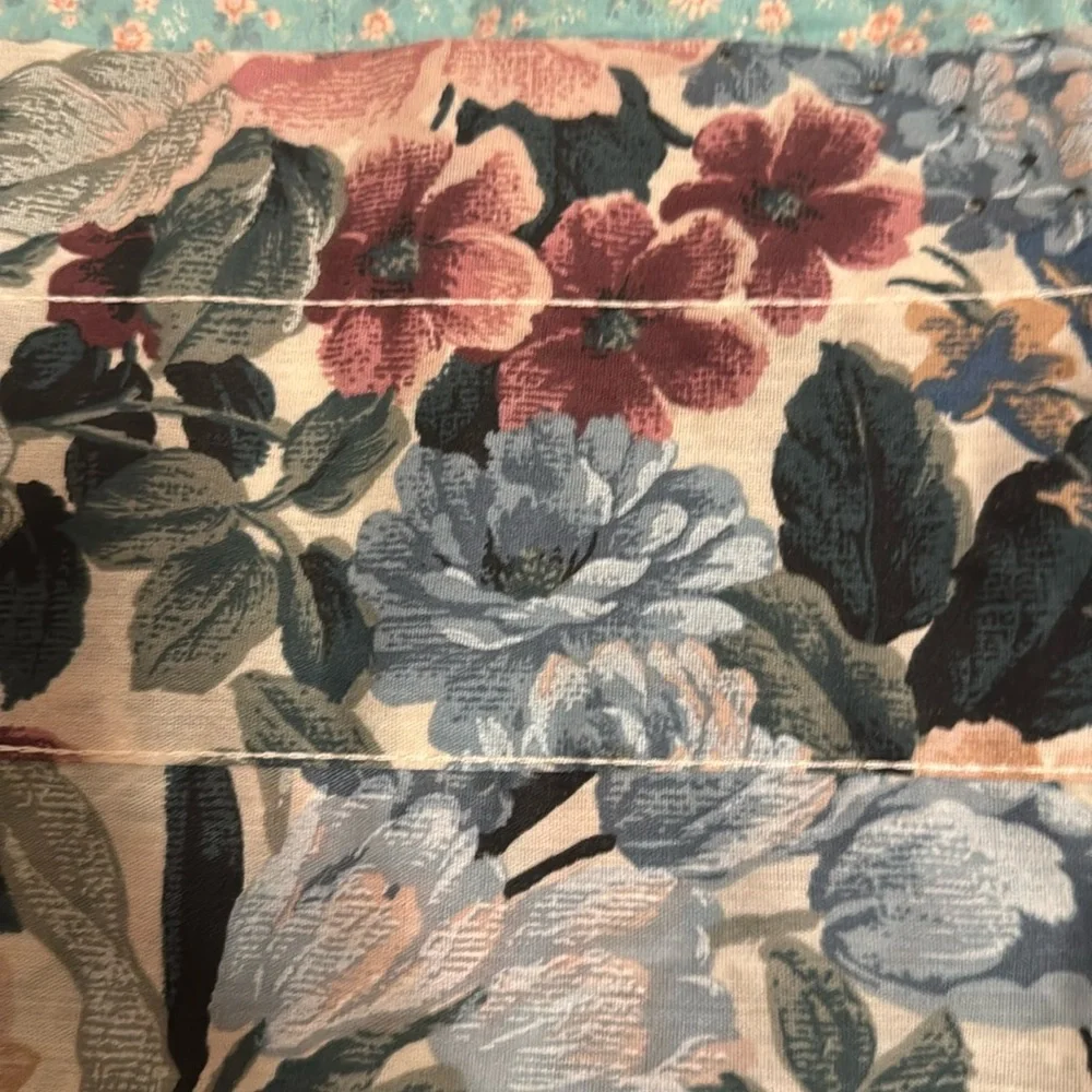 Curtain Floral Valance with Pink & Blue Spring Colors
